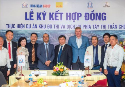 Hung Ngan Group signed a contract to implement the Urban Area & Service Project in the West of Cho Town.