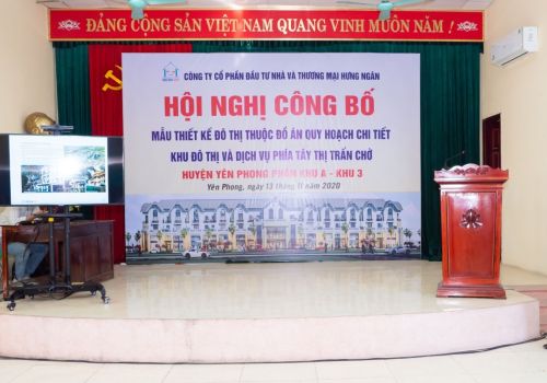 Conference to announce urban design model of detailed planning of Urban and Service Area in the West of Cho town, subdivision A - Area 3, Yen Phong district, Bac Ninh province, invested by Hung Ngan Company